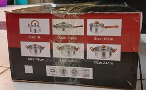 12 PCS Stainless Steel Cookware Set With Whistling Kettle.