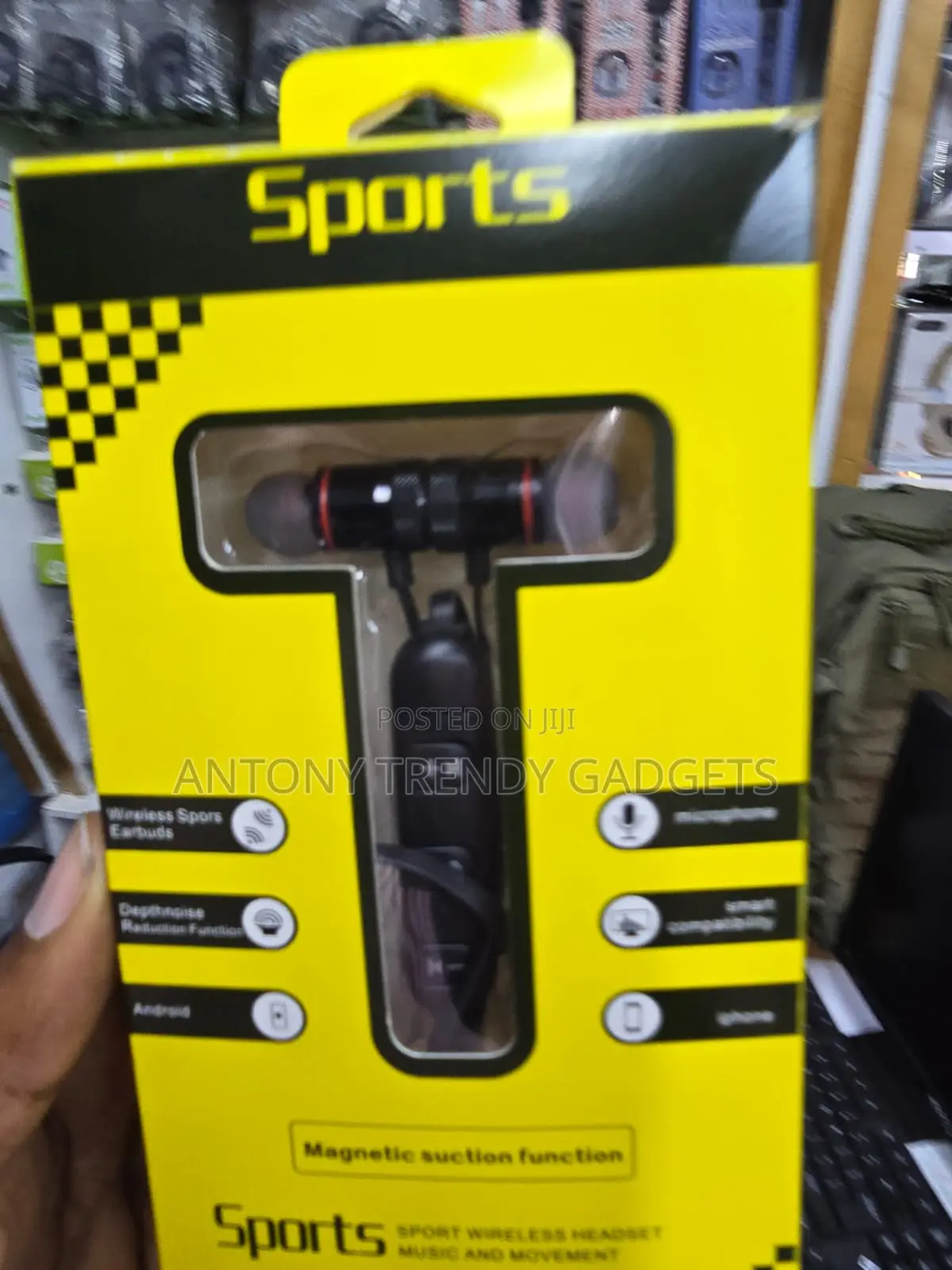 Hi-Fi Wireless Sports Headset Magnetic Earbuds With Mic