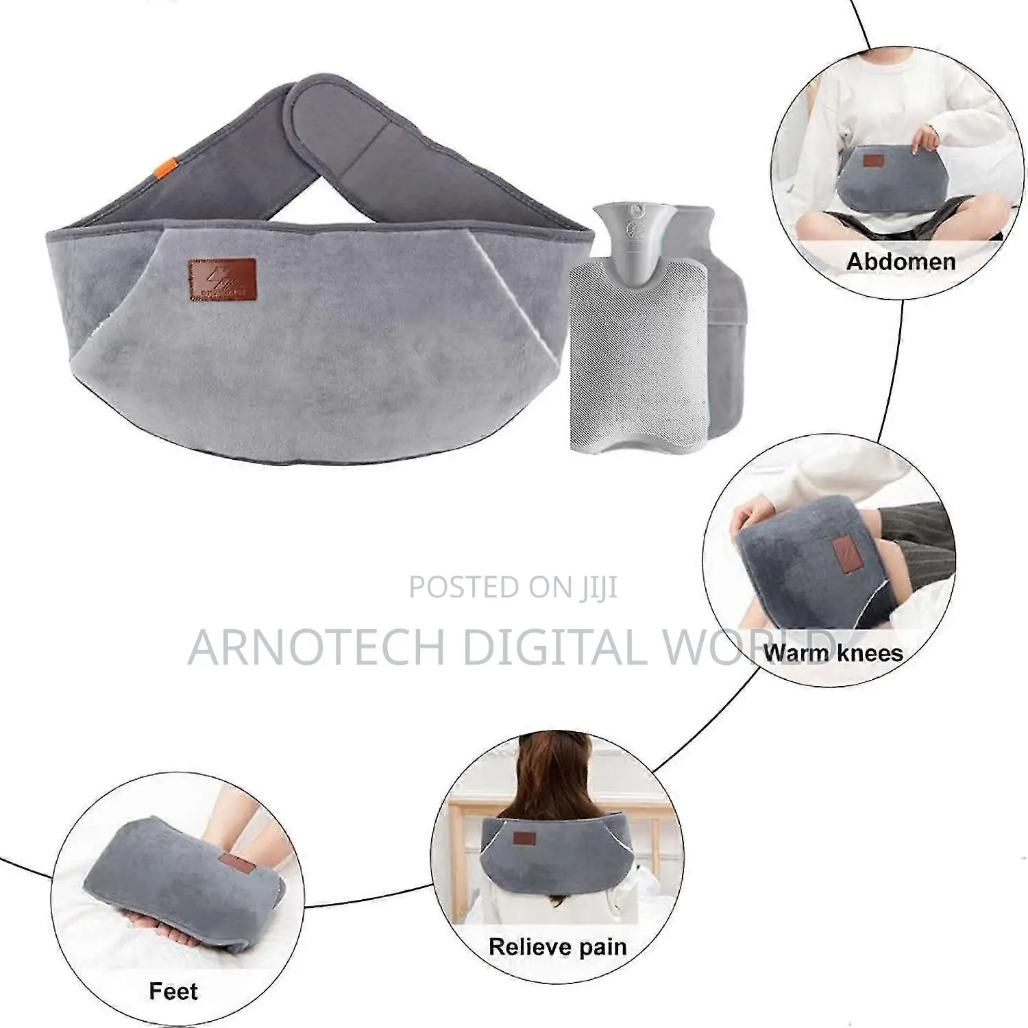 Waist Hot Water Bottle With Cover Belt for Heat Therapy