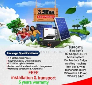 3.5kva -200Ah Lithium -(4)560w Solar - Free Installation and Transport