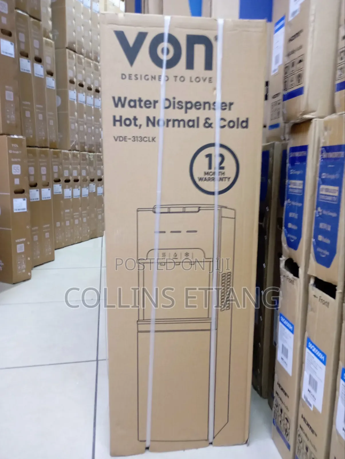 VON VDE-313CLK Electric Cooling Storage Cabinet Water Dispenser.