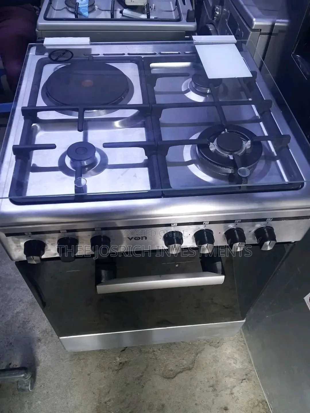 Von 3+1 Stainless Steel Cookerwith Wok Burner Heavy Cast Iron Sensors
