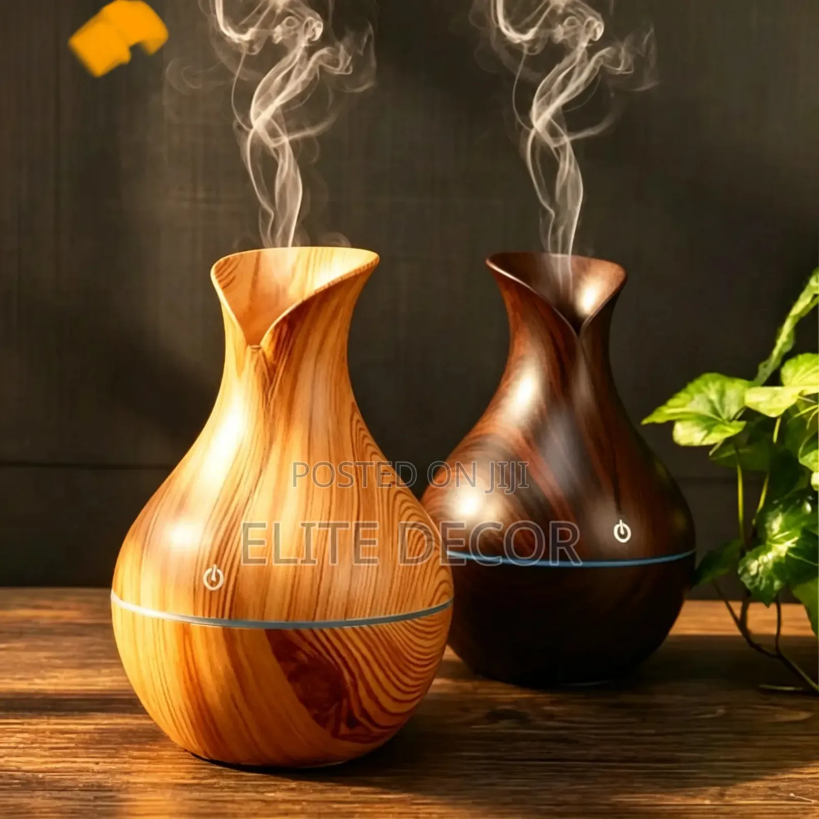 Wooden Ultrasonic Humidifier 130ml – USB Aroma Diffuser With LED Light