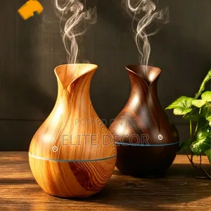 Wooden Ultrasonic Humidifier 130ml – USB Aroma Diffuser With LED Light