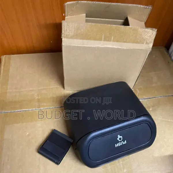 Small Car Trash Bin With Push-Button Lid for Auto Interior