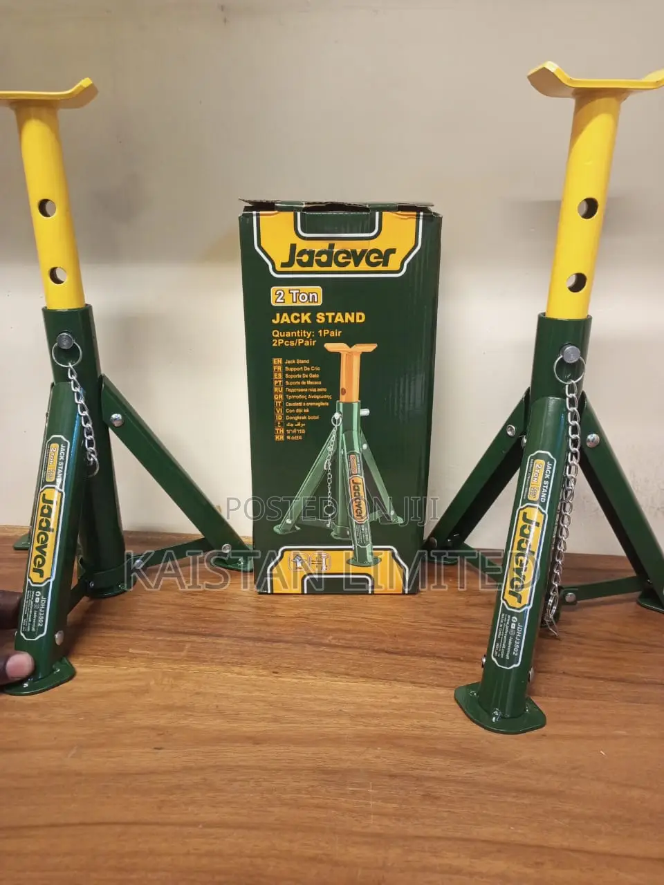 2-Ton Adjustable Steel Jack Stands (Pair) - 2000kg Capacity