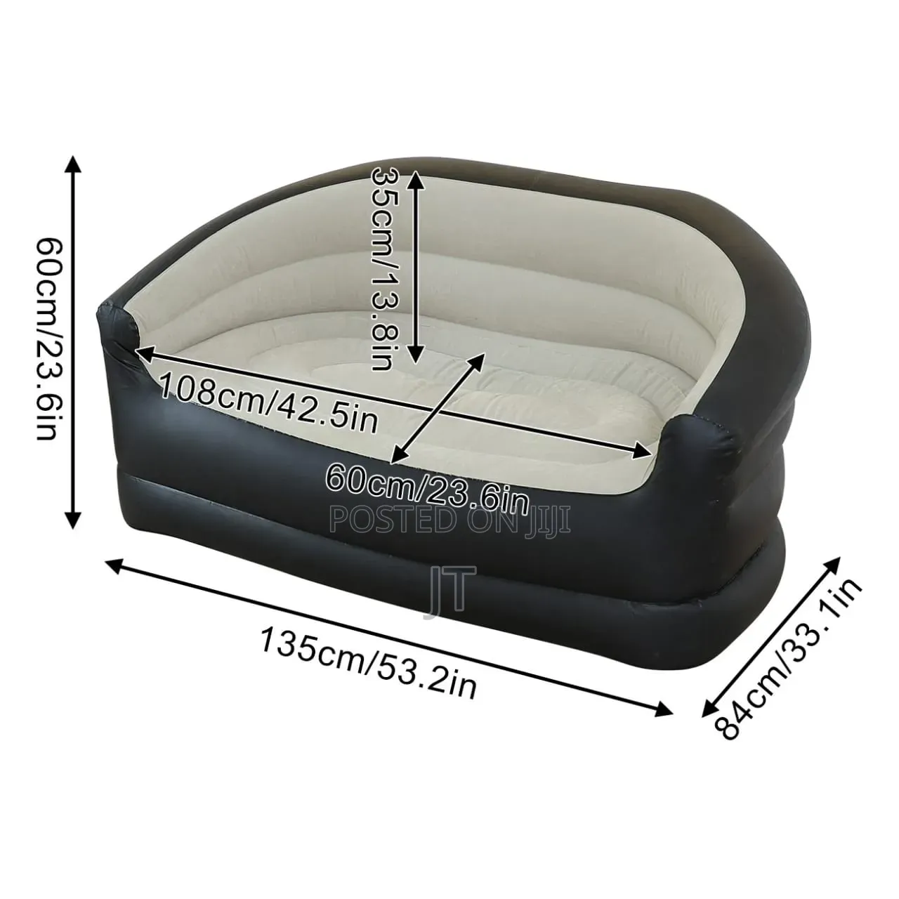 Double Size Inflatable Sofa Seat Size 135x84x62cm