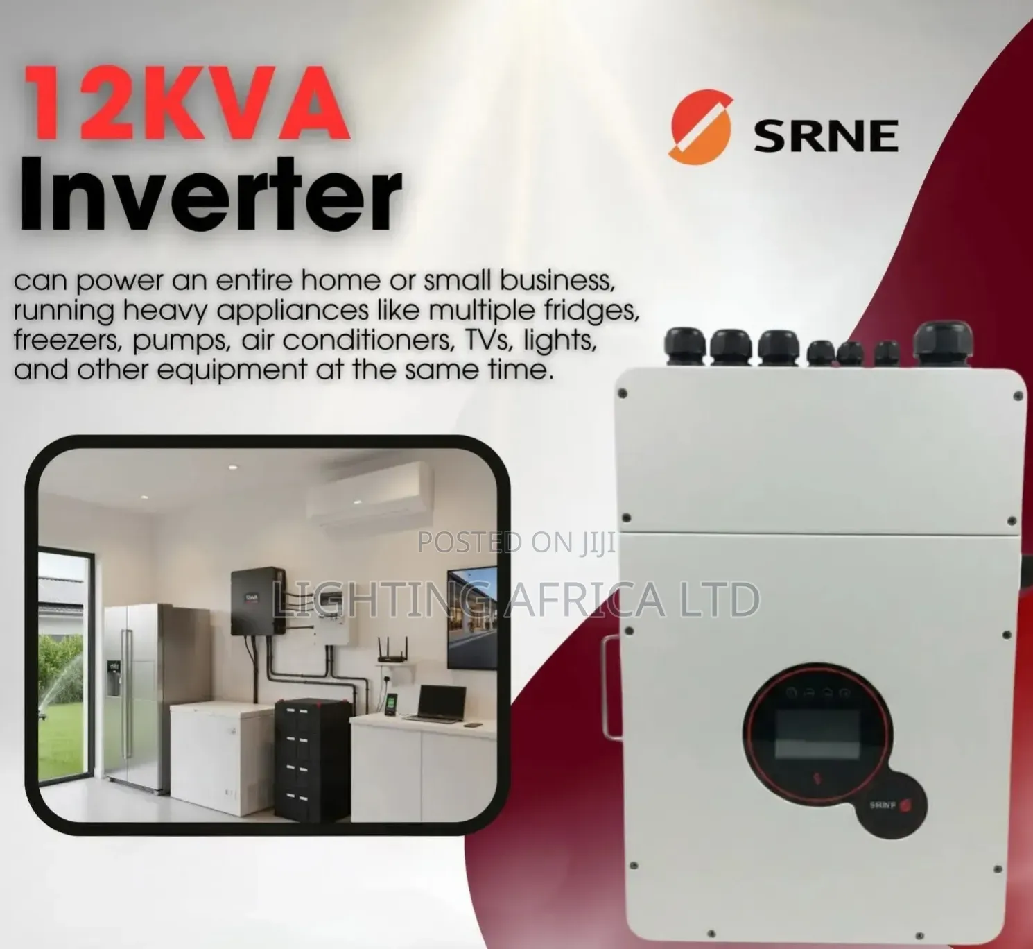 SRNE 12kva - 48v Hybrid Smart Inverter 150A MPPT and 500 VDC