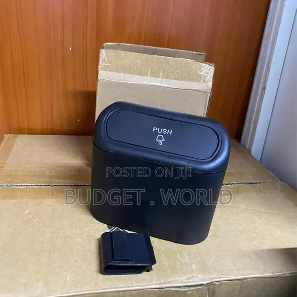 Universal Mini Car Garbage Can – Leakproof Push Lid Organizer