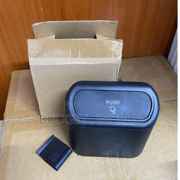 Universal Mini Car Garbage Can – Leakproof Push Lid Organizer