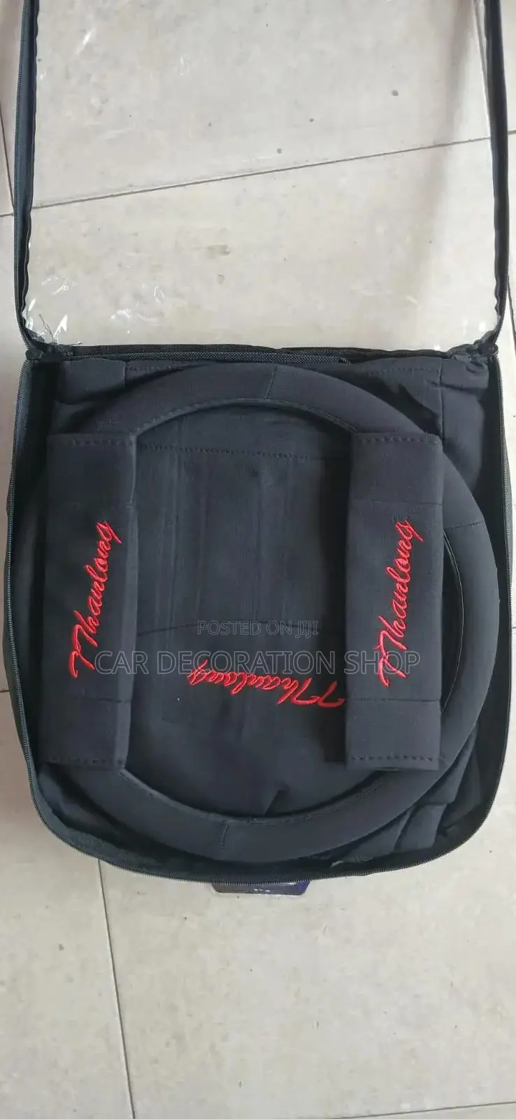 Polyester Black Plain Fabric Seat Cover Universal 5 Seater Cars