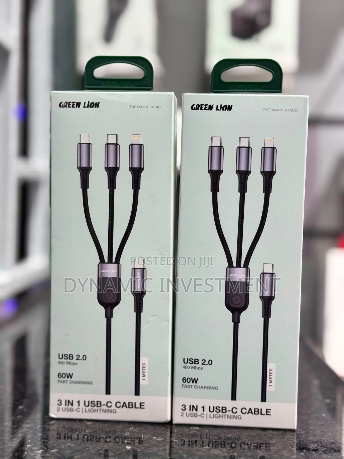 Green Lion ORIGINAL 3-in-1 USB-C Cable With 2 USB-C Lightning
