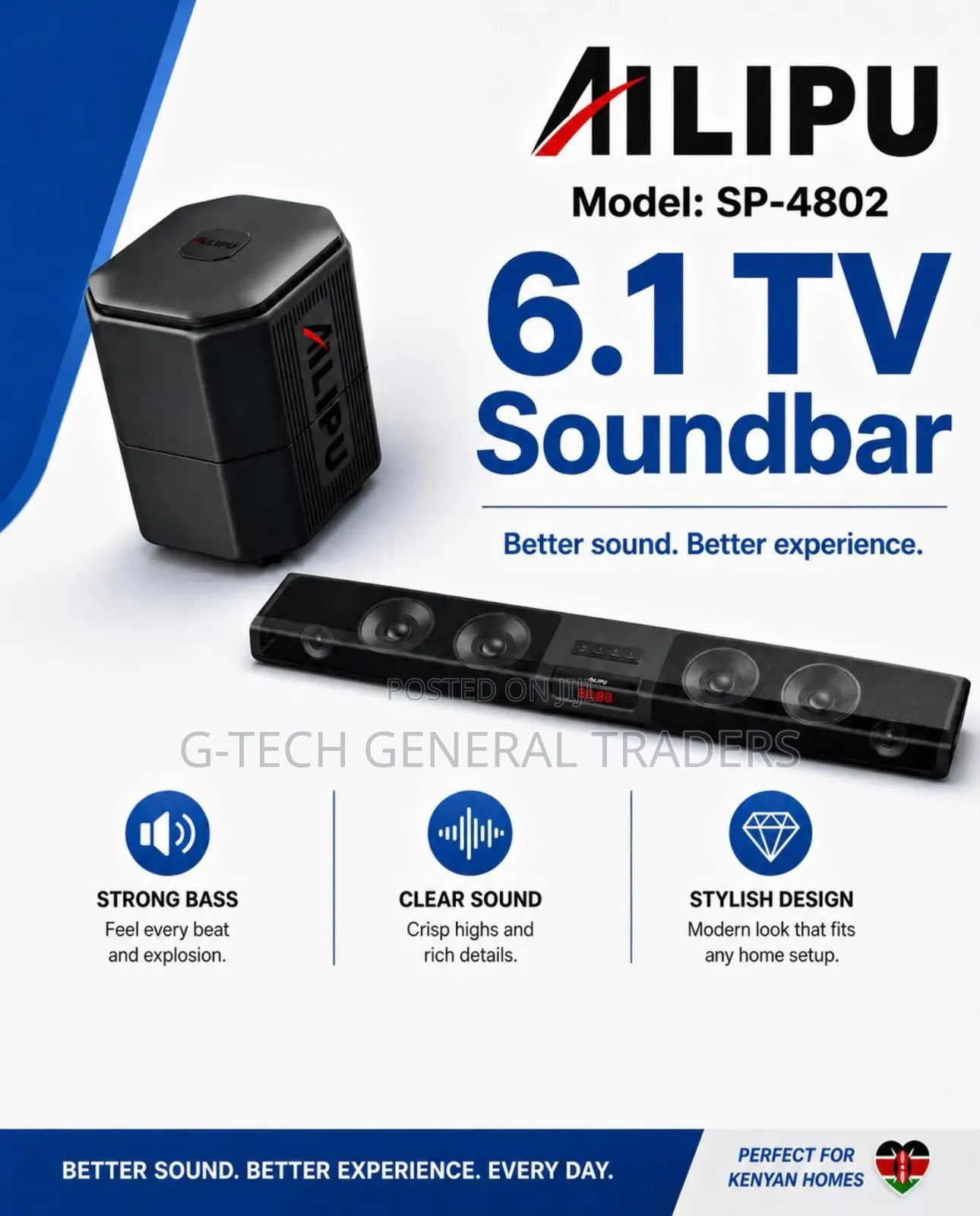 Ailipu 6.1 Channnel Soundbar Wireless Speaker System