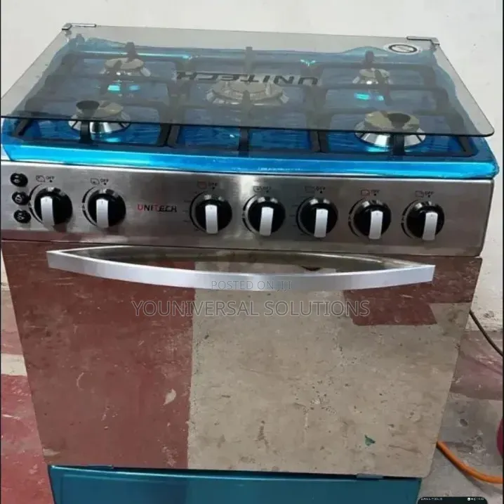 60*90 Unitech 5 Burner Freestanding Full Gas Cooker