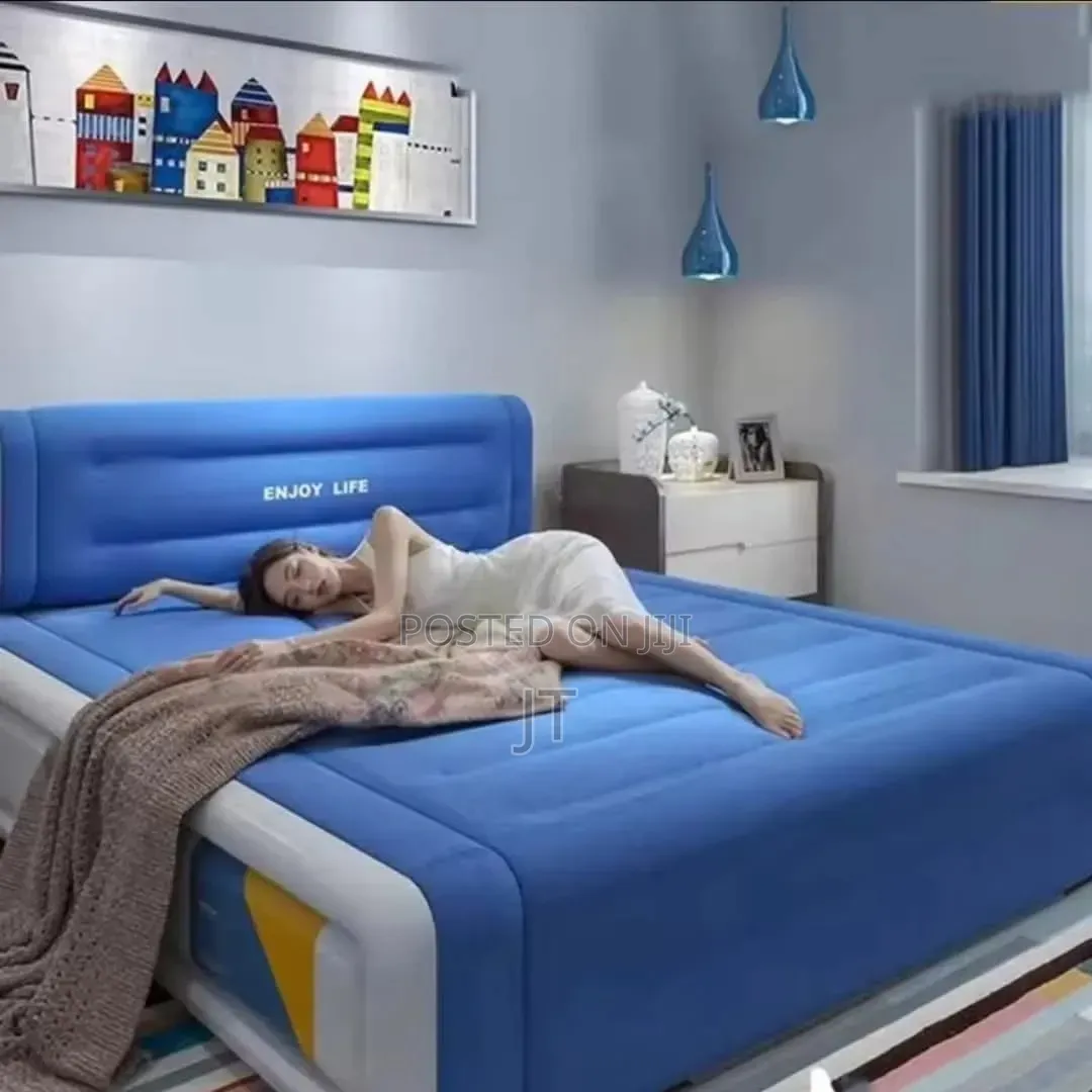 Automatic Inflatable Mattress With Headrest (203*152*36 Cm 5*6)
