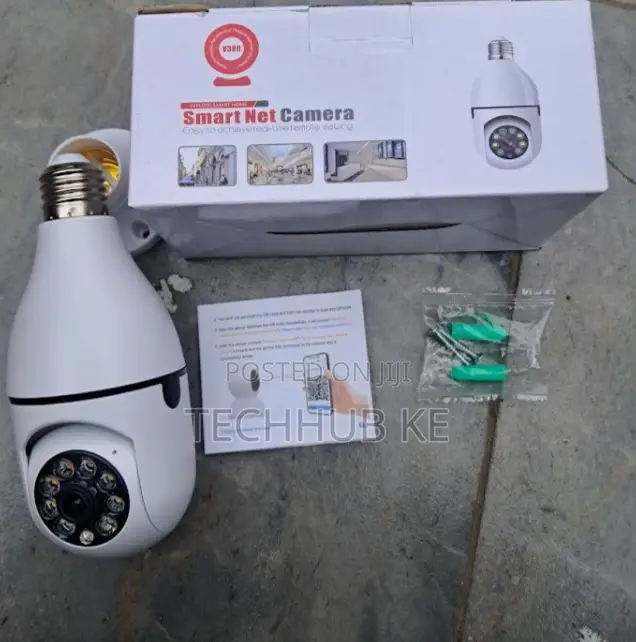 Smart Wireless WiFi Bulb Camera 360° PTZ | Single Lens Panoramic CCTV