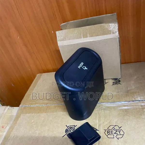 Portable Waterproof Car Trash Can – Push Cover Mini Dustbin