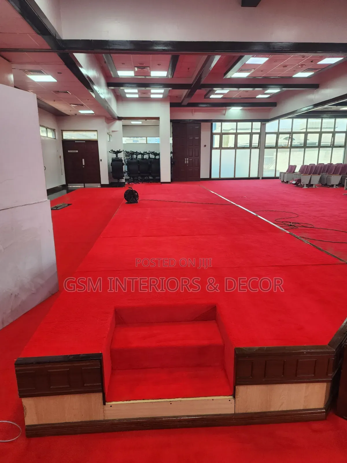 Wall to Wall Red Carpets on Altar and Dais