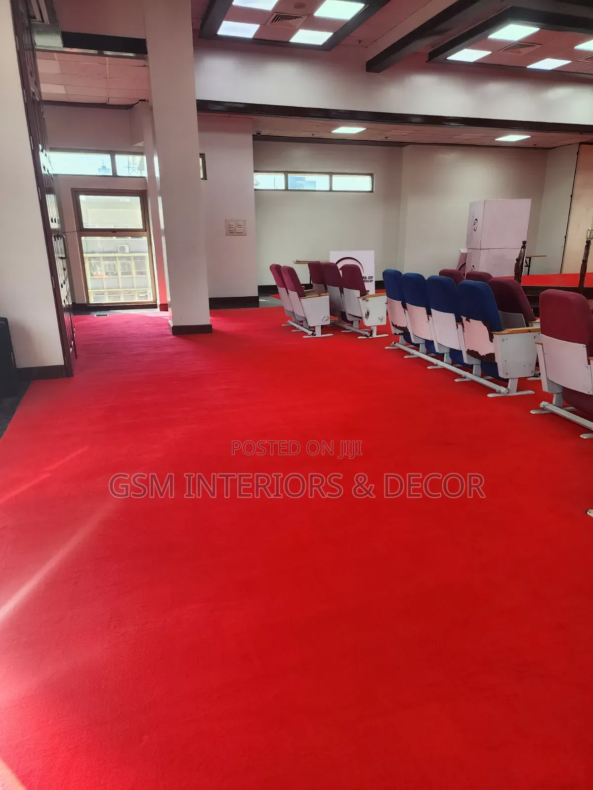 Wall to Wall Red Carpets for Conference Halls and Boardrooms