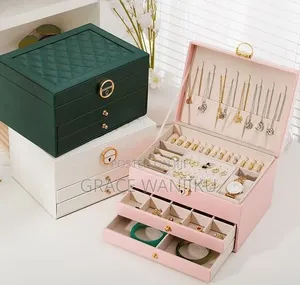 Multi-Layer Jewelry Storage Box Capacity Necklace \ Earrings Organizer