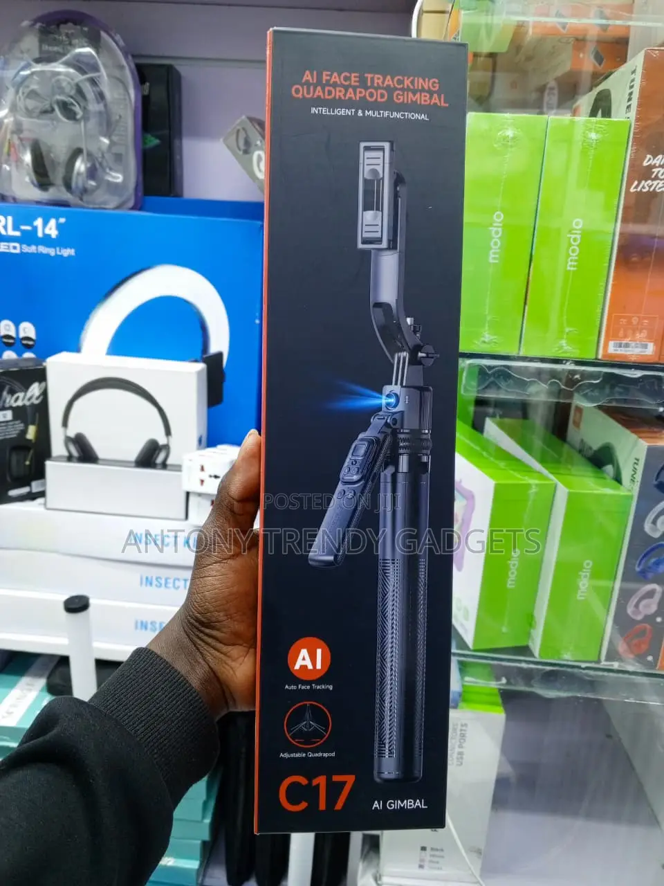 C17 AI Face Tracking Gimbal Tripod 360° Auto Tracking Stand