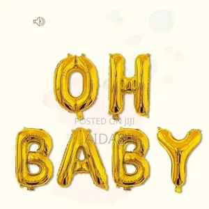 Oh Baby Foil Balloon Banner – Baby Shower Decoration