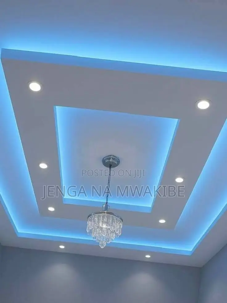 Blue Snaki Light Gypsum Ceiling Installation