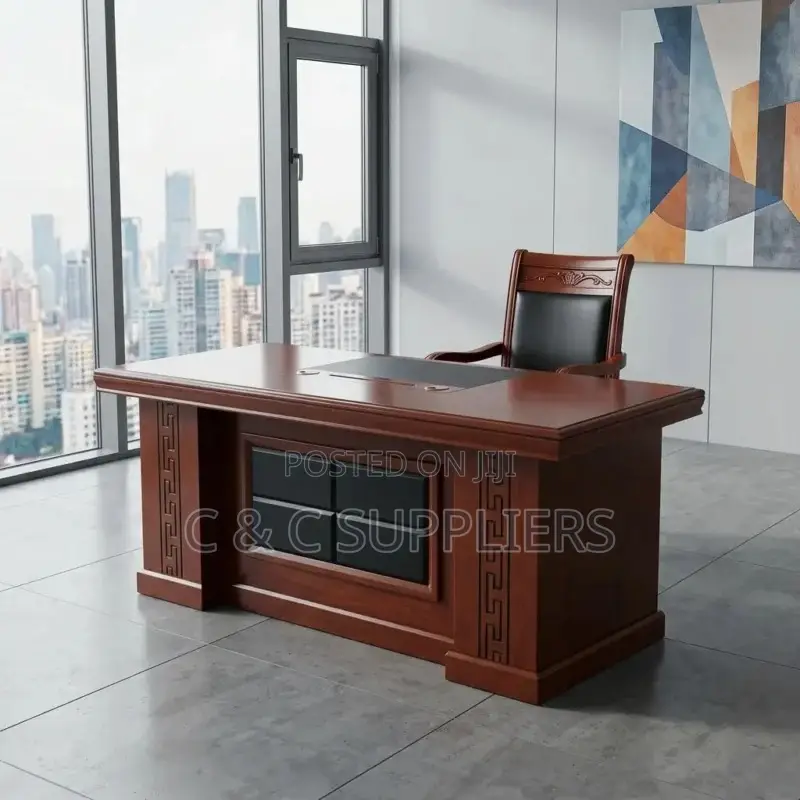Mahogany Advanced L-Shape Table-1.6m