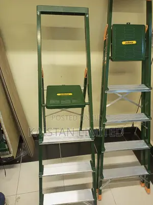 4-Step Steel Step Ladder - Portable Household Safety Ladder