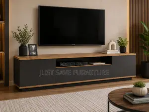 Averon Modern 5FT TV Stand – Black Oak Wooden Entertainment Unit