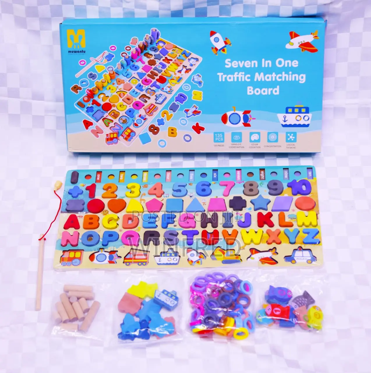7-in-1 Wooden Traffic Matching Board