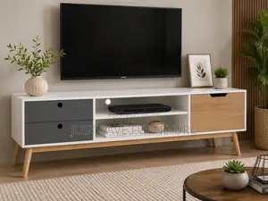 Modern 5FT Scandinavian TV Stand With Drawers Cabinet