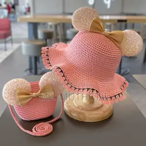 Girls Stylish Ultra-Cute Straw Hat Matching Purse Sets!