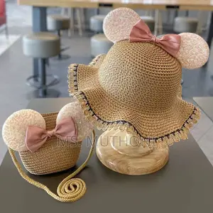 Girls Stylish Ultra-Cute Straw Hat Matching Purse Sets!