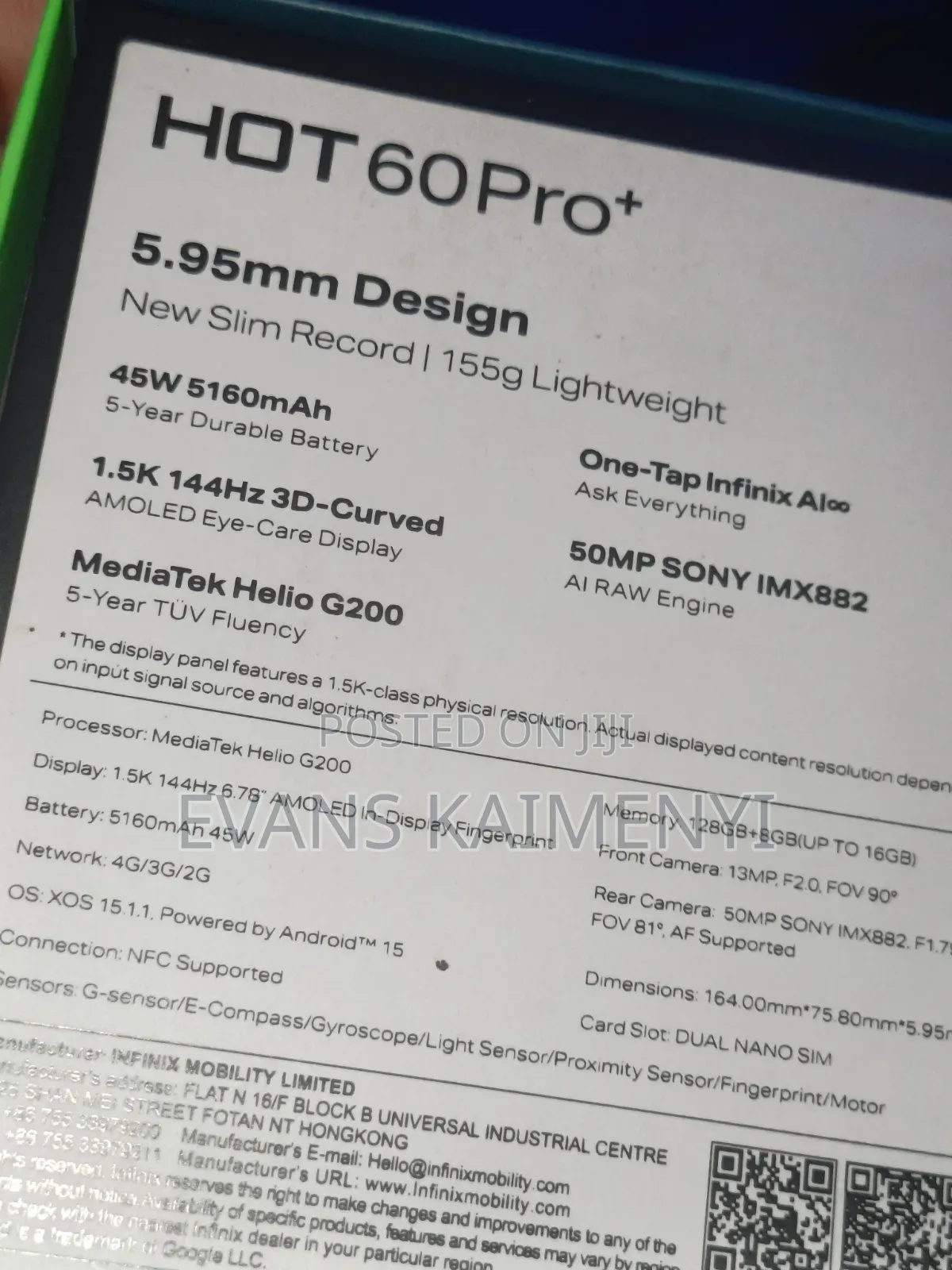 Infinix Hot 60 Pro+ 128 GB Silver