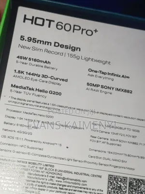Infinix Hot 60 Pro+ 128 GB Silver