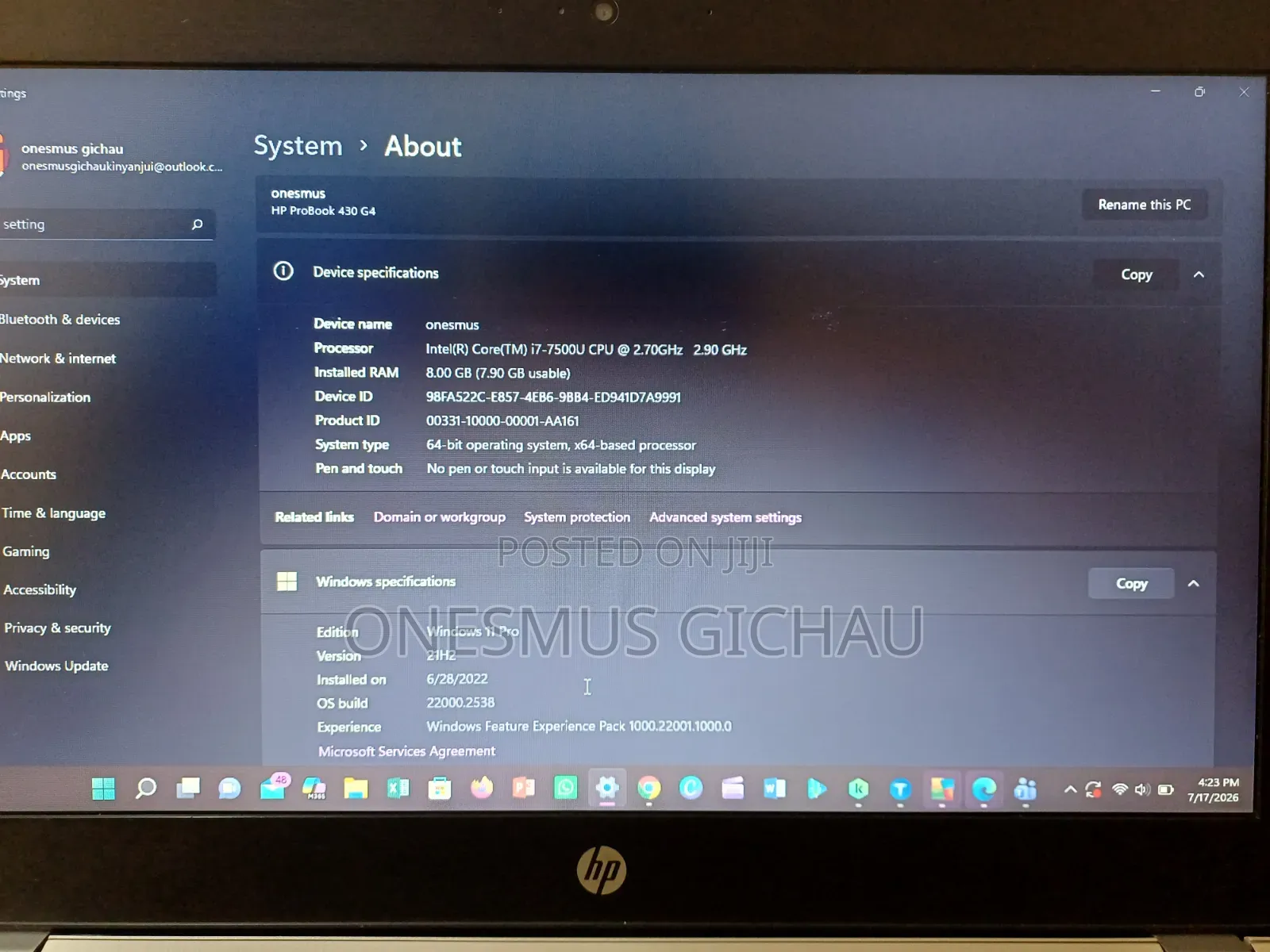 Laptop HP ProBook 430 G4 8GB Intel Core i7 SSD 500GB