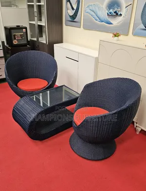 3-Piece Rattan Egg Chair Set
