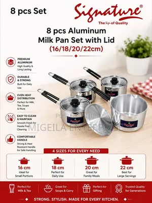 8 PCS Aluminum Cookware With Lid