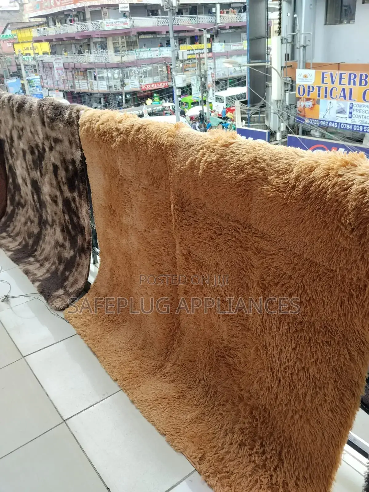 5 by 8 Plain Non-Patched Fluffy Carpet