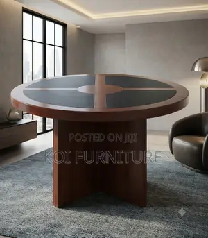 Boardroom Table; Round 1.2 Meters Mahogany Executive Meeting Table