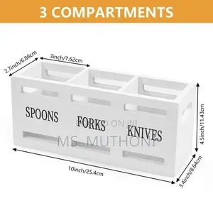 Neutral White Finish Cutlery Organizer