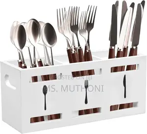 Neutral White Finish Cutlery Organizer