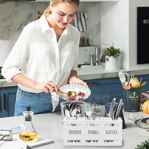 Neutral White Finish Cutlery Organizer