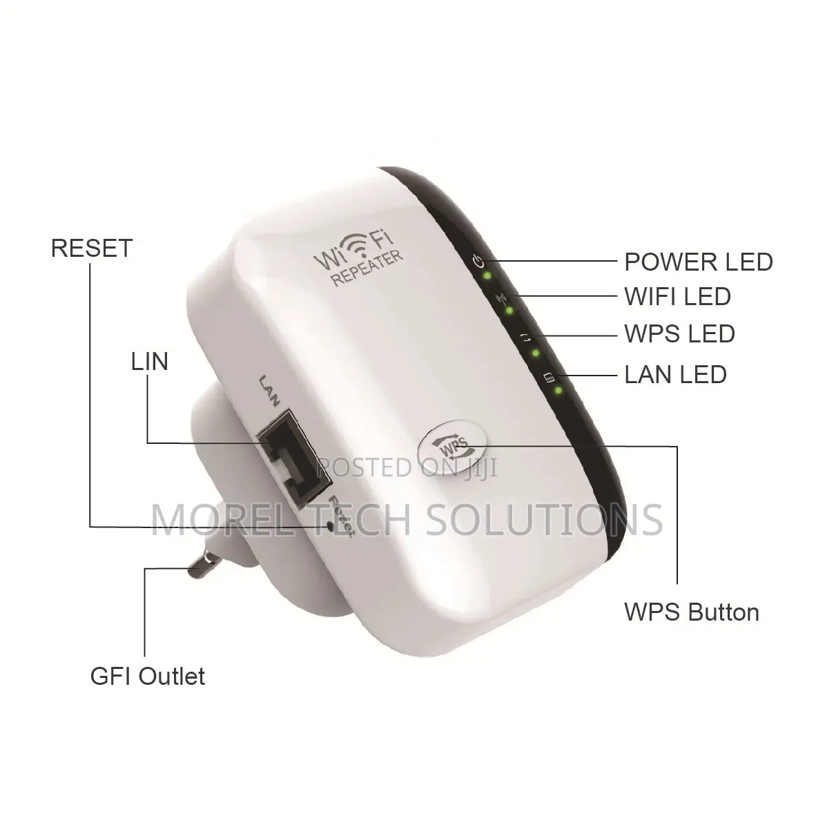 W01 300Mbps Wireless-N WiFi Repeater Universal Wall-Plug RangeExtender