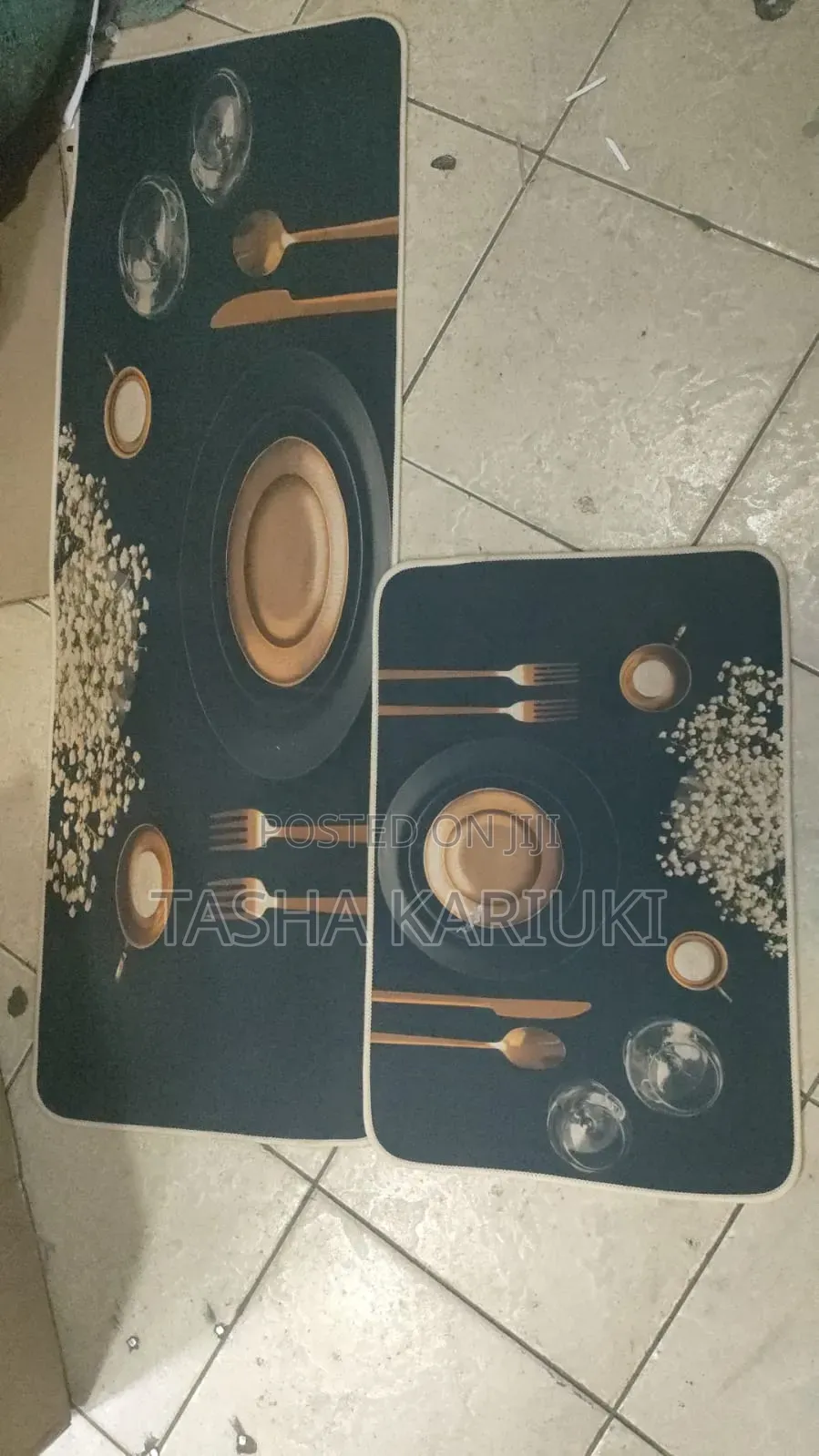 Rubber Kitchen Mat 2pcs
