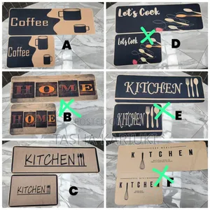 Rubber Kitchen Mat 2pcs