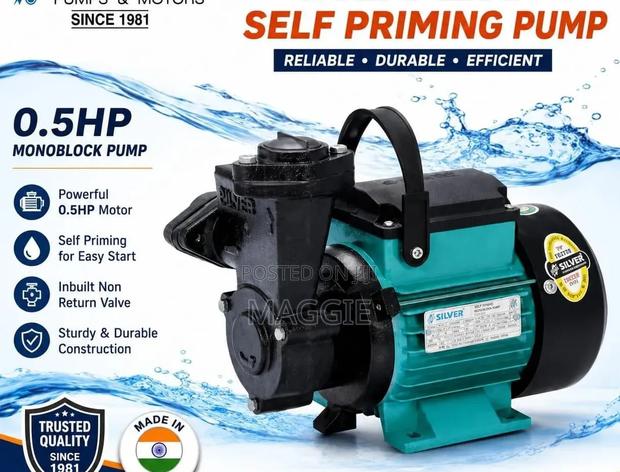 Silver Self Priming Pump 0.5 HP