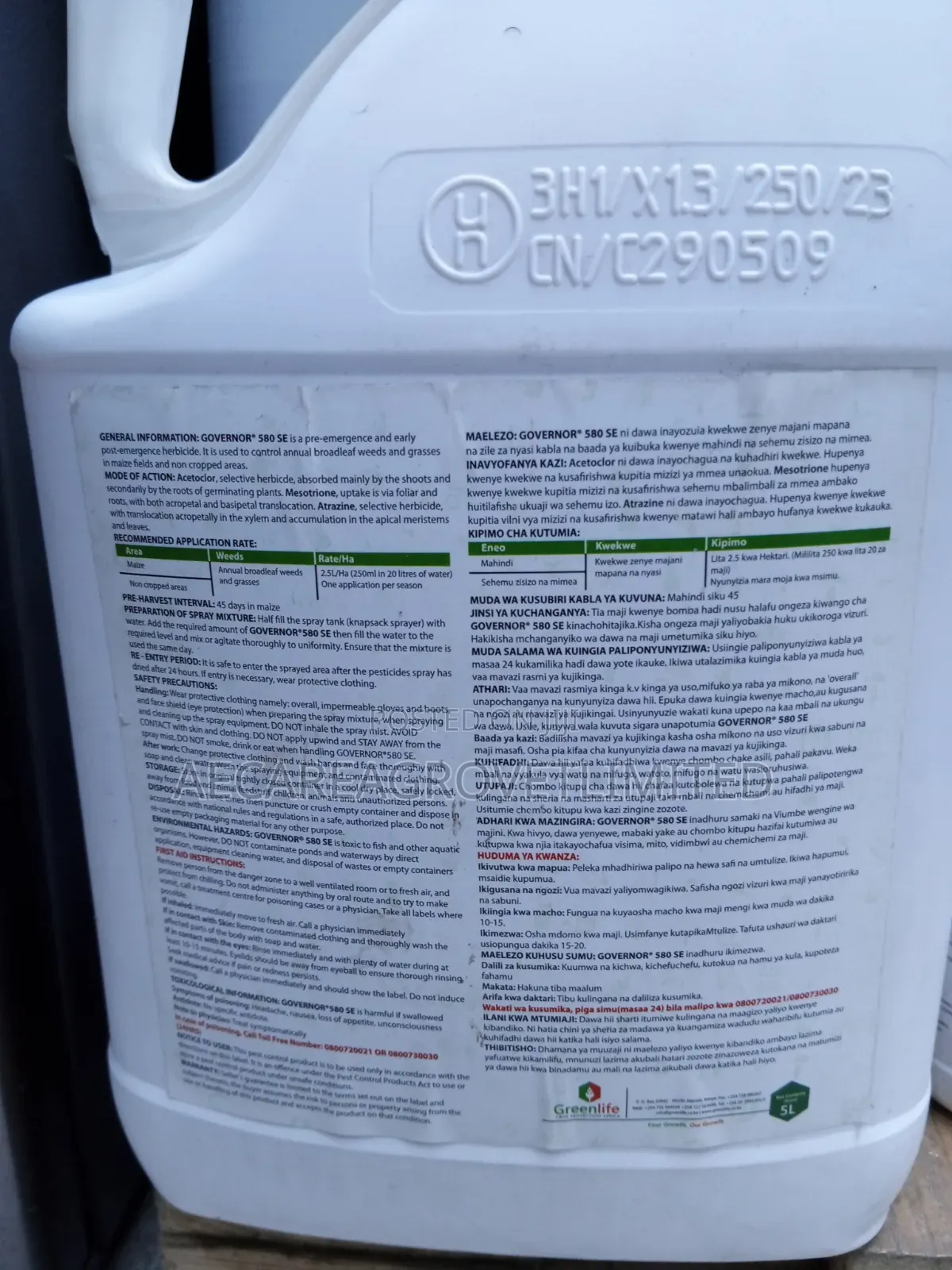 Governor 580se Herbicide 1litre, 5litre