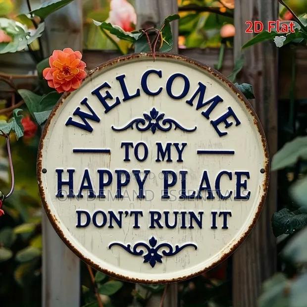 2D Flat Metallic Hanging Decor Sign - thumbnail 2